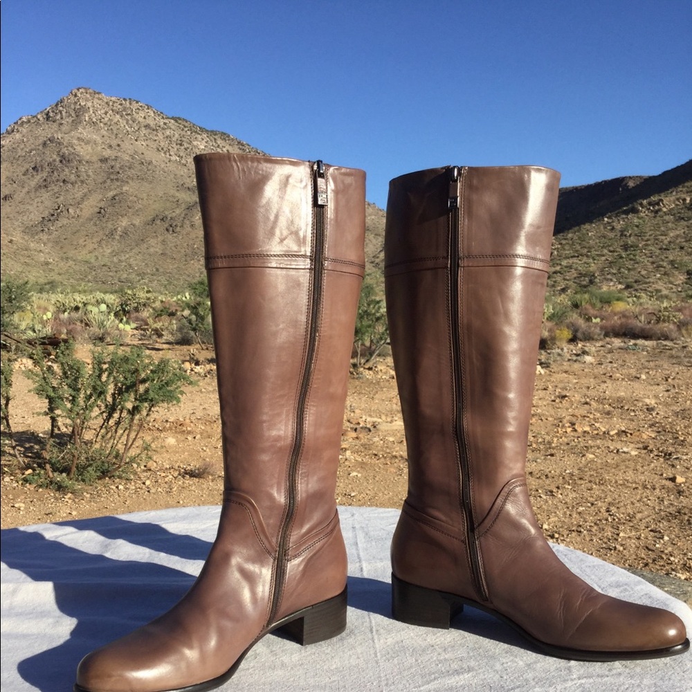 Alberto Fermani Taupe Leather Boots 39.5 Italy